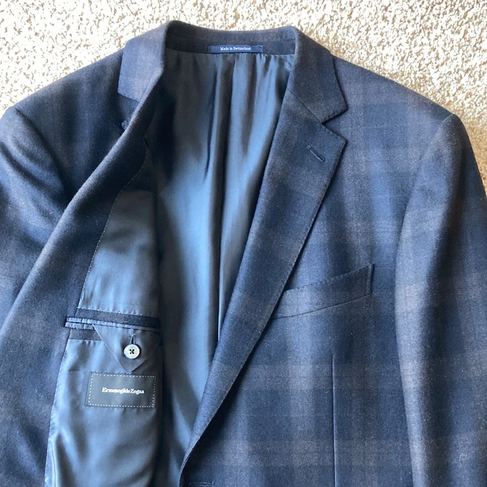 *Recent* Ermenegildo Zegna Wool Plaid Check Milano Sport Coat Eu 54 US 42 R